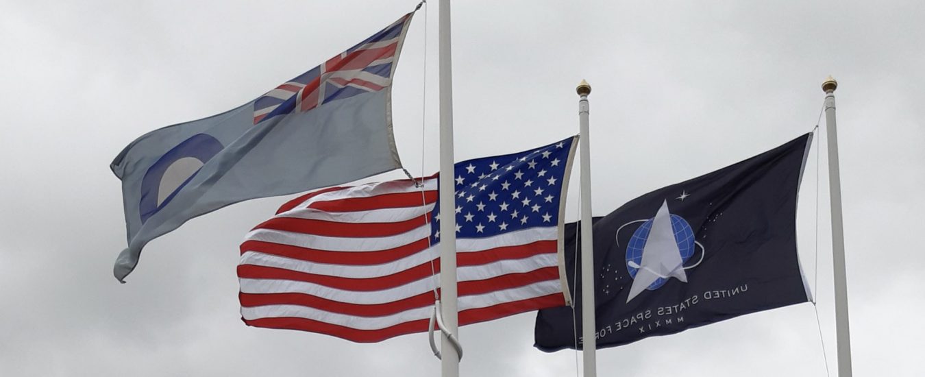 5294RAF Feltwell : flagpoles supplied by TClarke