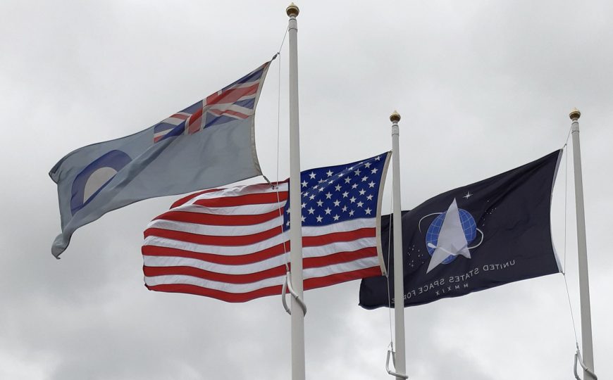 5294RAF Feltwell : flagpoles supplied by TClarke